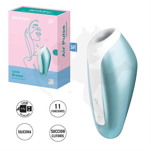 Love Breeze ice Blue succioandor de clitoris y carga USB